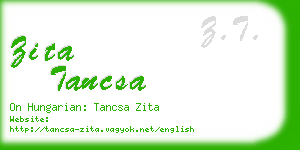 zita tancsa business card